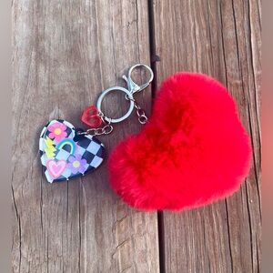 Heart Key Chain or Bag Charm VALENTINE NEW